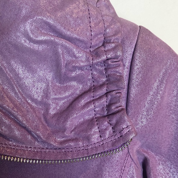 Danier Leather Purple Jacket Size XXXS - Picture 3 of 10